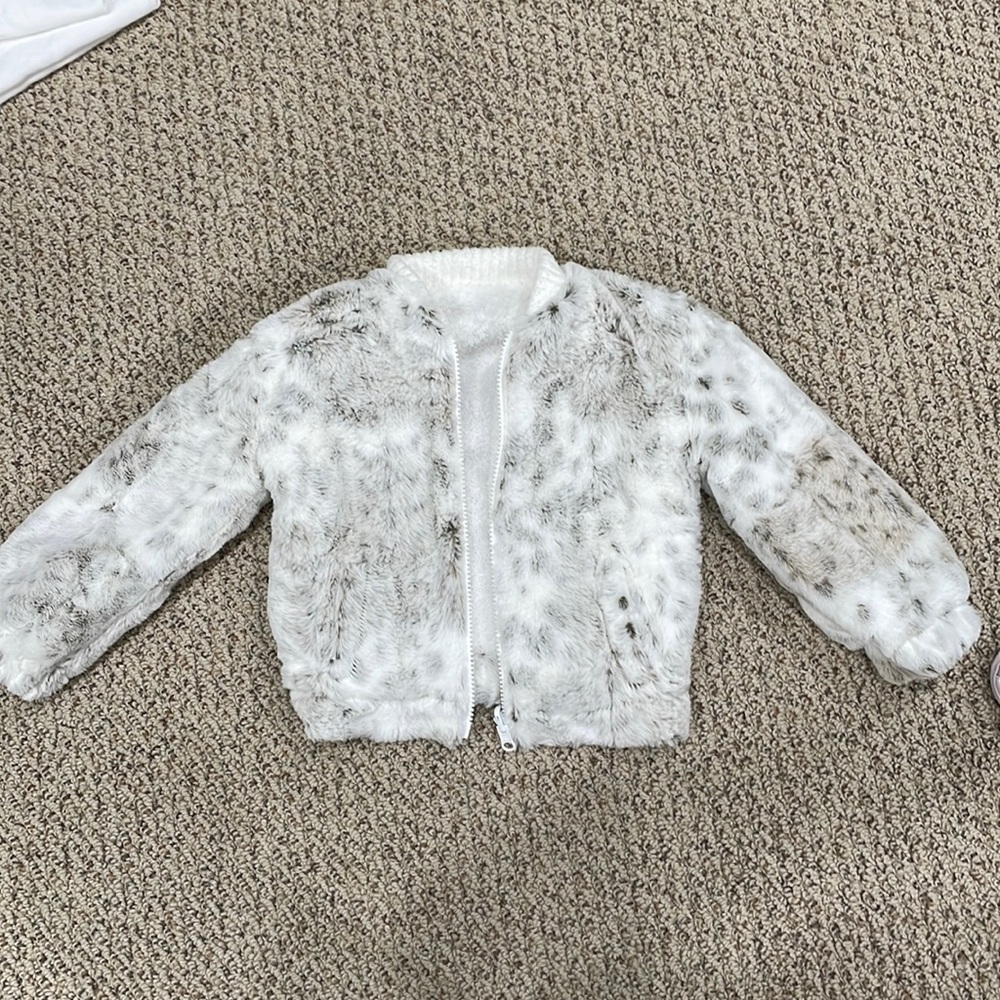 Barefoot dreams faux fur reversible bomber jacket